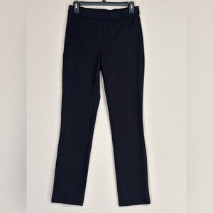 Quince Black Ponte Knit Stretch Work Pants Straight Leg Size S 28” Inseam